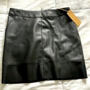 NWT Bodycon black faux mini skirt